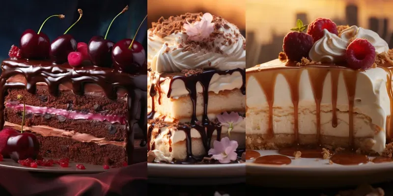 Delicious Pieces Of Cake Cheesecakes generated by undefined