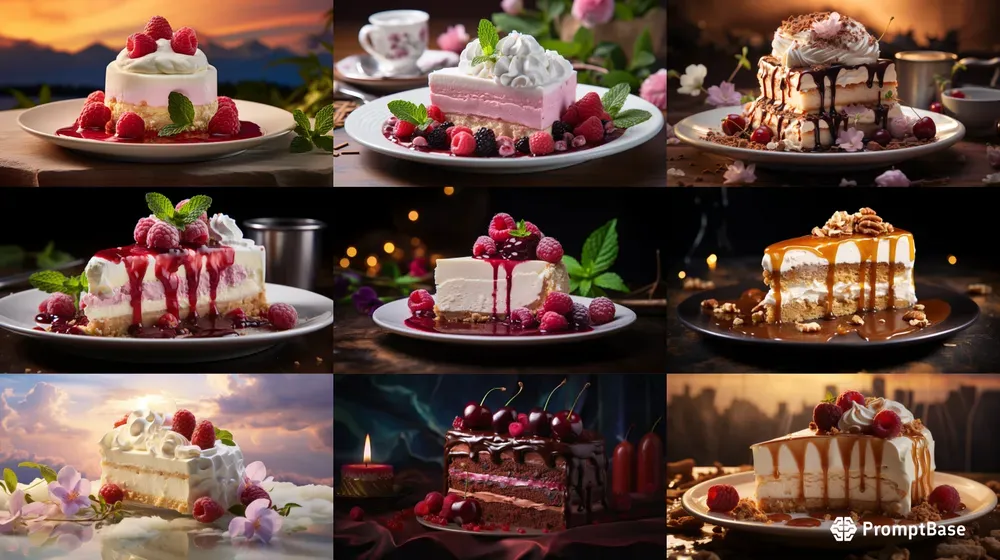 Delicious Pieces Of Cake Cheesecakes