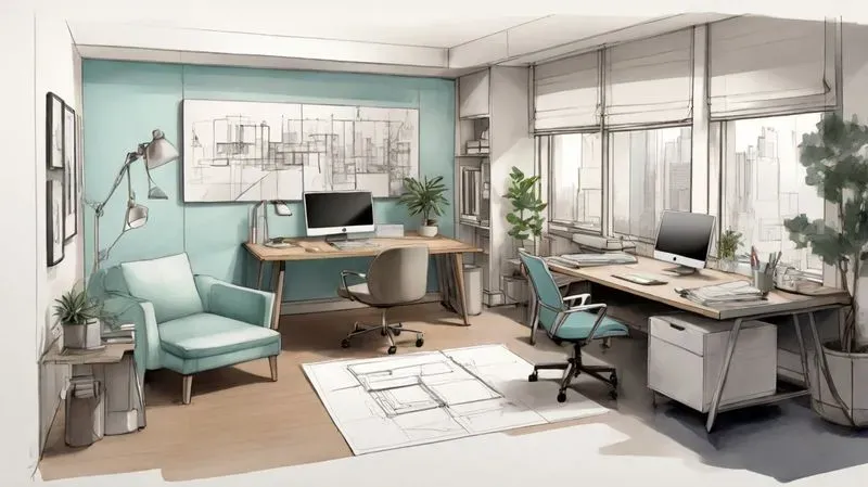 Watercolor Office Illustrations