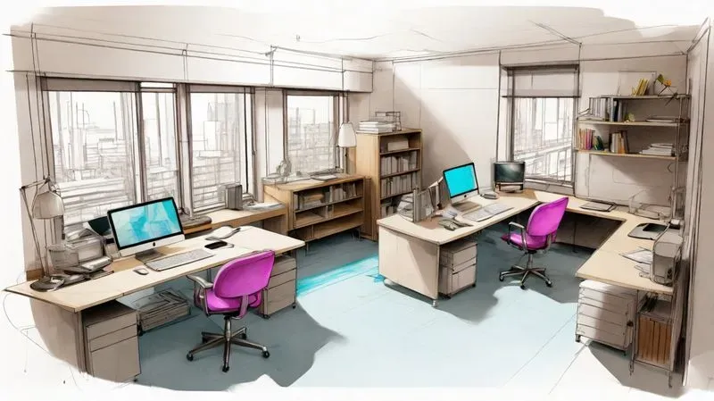 Watercolor Office Illustrations