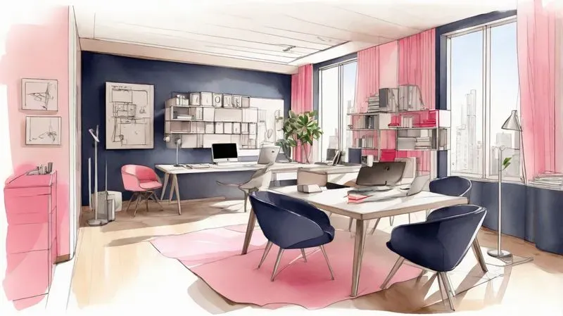 Watercolor Office Illustrations