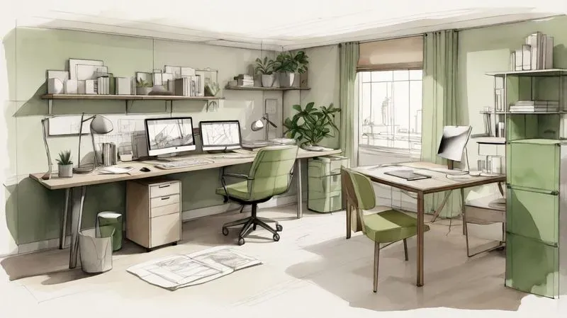 Watercolor Office Illustrations