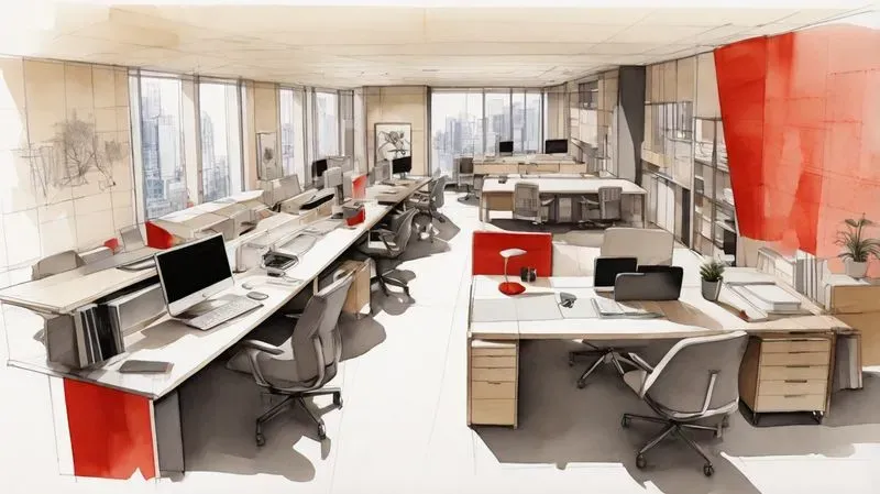 Watercolor Office Illustrations