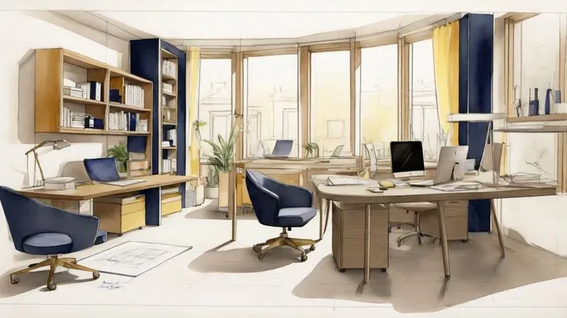 Watercolor Office Illustrations