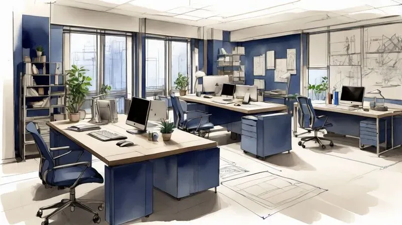 Watercolor Office Illustrations