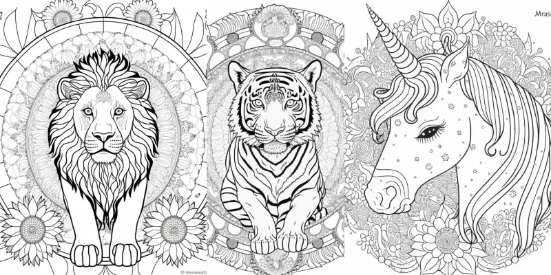 Animal Mandala Coloring Pages generated by undefined