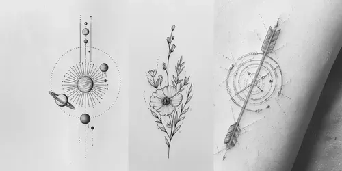 Fineline Tattoos generated by midjourney