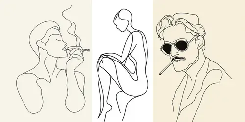 Fine Line Tattoos In One Line Style generated by midjourney