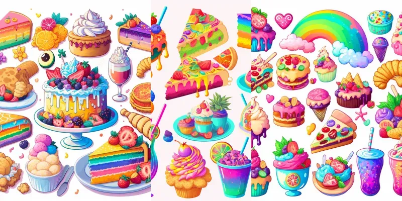 Cute Rainbow Food Stickers generated by undefined