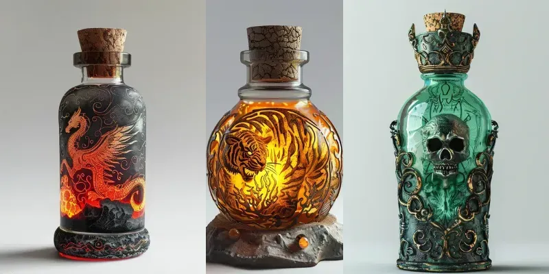Realistic 3D Antique Potions generated by undefined