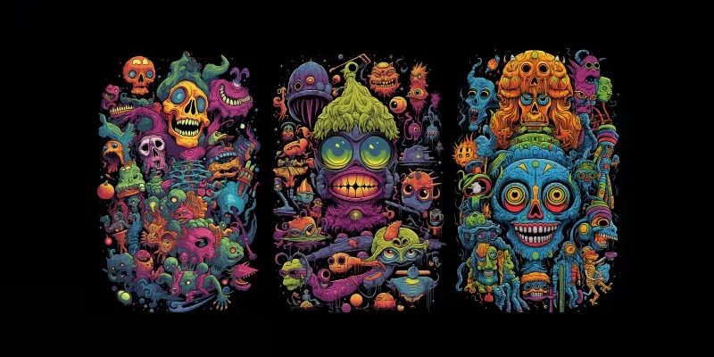 Crazy T-shirt  Designs Vibrant generated by undefined