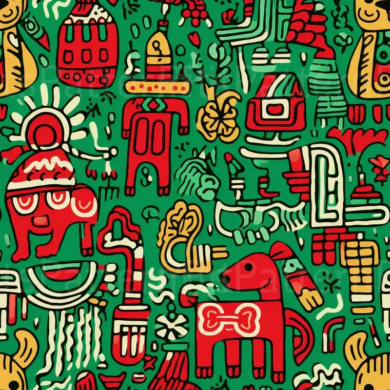 Colorful Minimalism Doodle Pattern