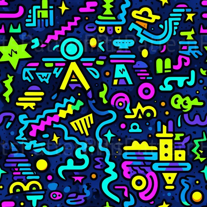 Colorful Minimalism Doodle Pattern