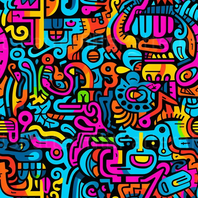 Colorful Minimalism Doodle Pattern