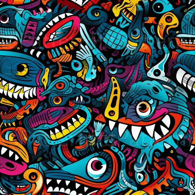 Colorful Minimalism Doodle Pattern