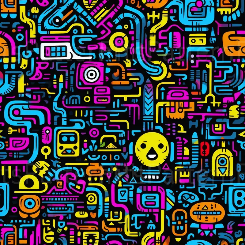 Colorful Minimalism Doodle Pattern