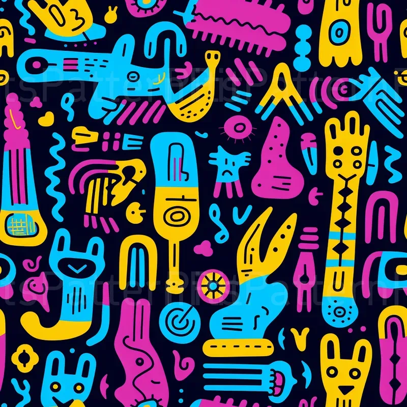 Colorful Minimalism Doodle Pattern