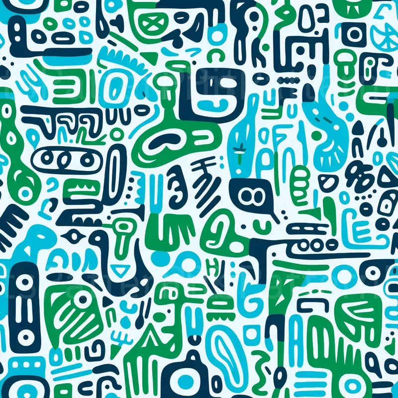 Colorful Minimalism Doodle Pattern