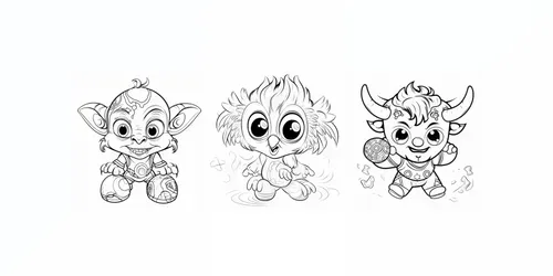 Silly Animal Coloring Pages generated by midjourney