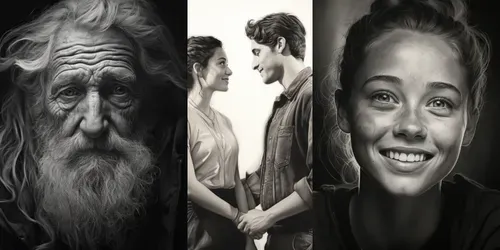 Photorealistic Monochrome Portraits generated by midjourney