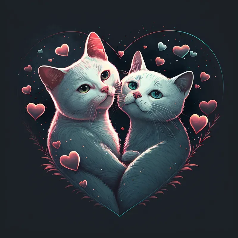 Animal Illustrations In Love