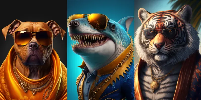 Stylish Cartoon Animals generated by undefined