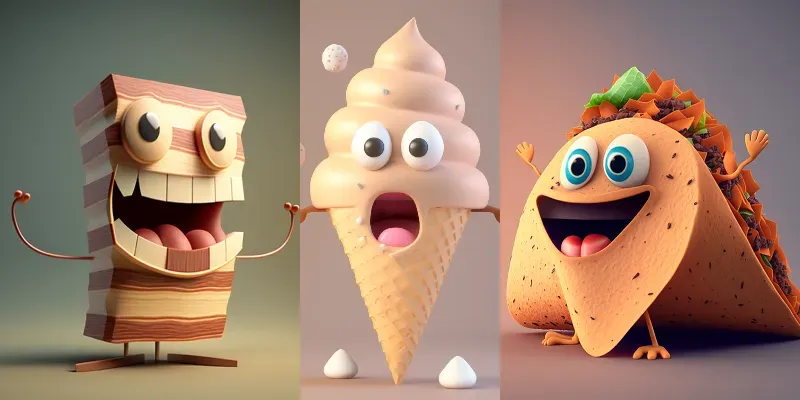 Funny Food Characters generated by undefined