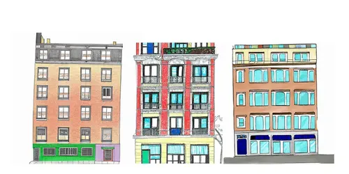 Cute Ukiyo-E City Buildings generated by dalle