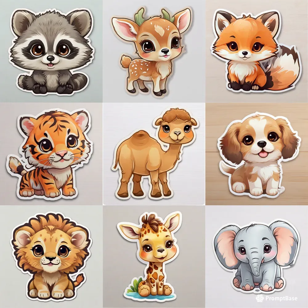 Cute Baby Animal Kawaii Stickers