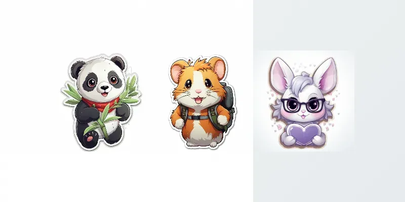 Sticker Design Cute Vector Animal Ideas generated by undefined