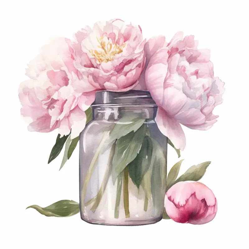 Jars Of Flowers Bouquets Cliparts