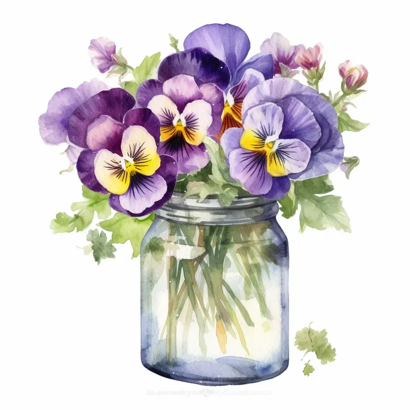 Jars Of Flowers Bouquets Cliparts