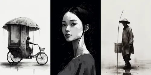 Chinese Minimalist Artworks generated by midjourney