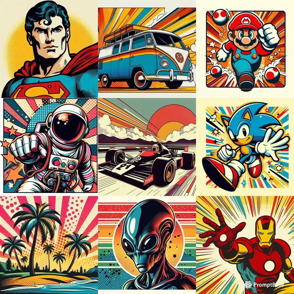 Retro Cartoon Style Poster Illustrations