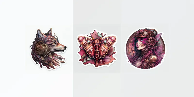 Steampunk Character Stickers generated by undefined