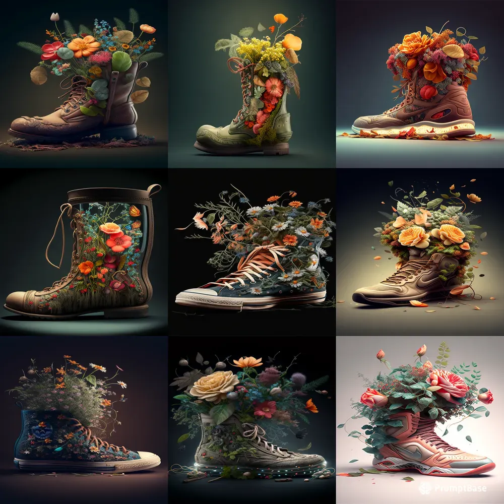Flower Filled Shoes