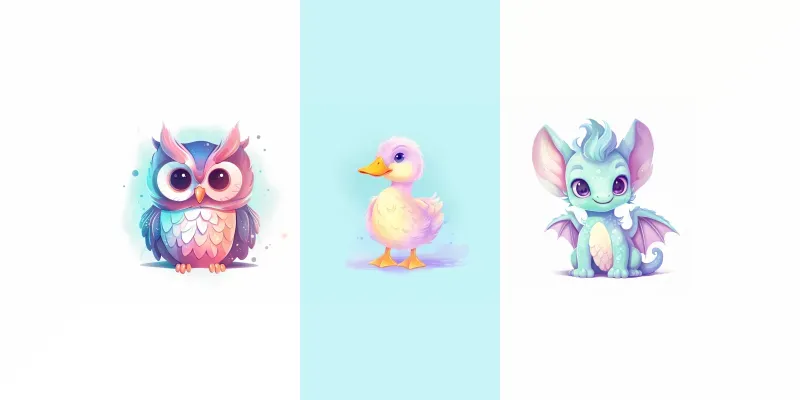 Cute Cartoon Animals generated by undefined