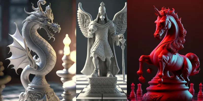 Epic Fantastic Chess Sculptures generated by undefined