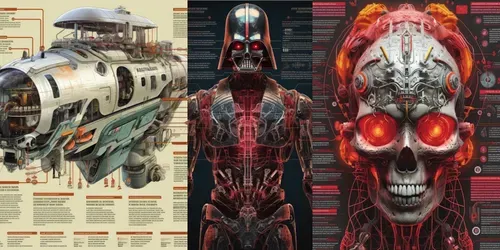Detailed Anatomy Posters generated by midjourney