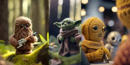 Knitted Star Wars Characters generated by midjourney