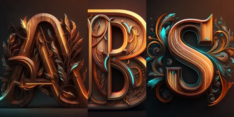 Lettering Wooden Fantasy Logos generated by undefined