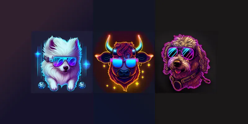Neon Animal Stickers And Avatars generated by undefined
