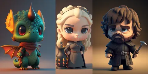 3D Character Figures generated by midjourney