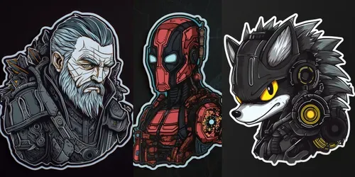 Cyberpunk Style Stickers generated by midjourney