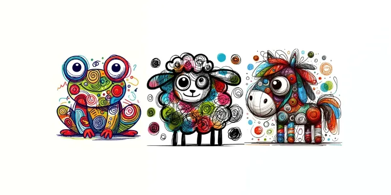 Whimsical Cartoon Animals generated by undefined