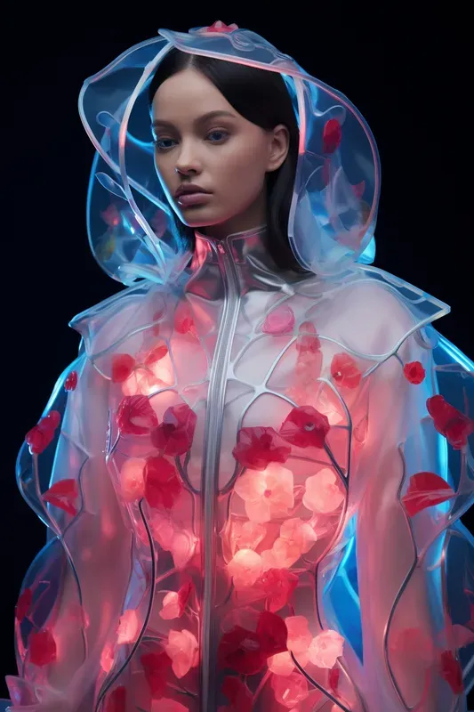 Neon Renaissance Ancient Floral Elegance