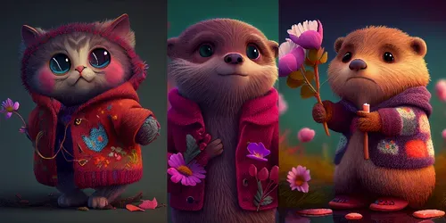 Valentines Day Themed Cuties generated by midjourney