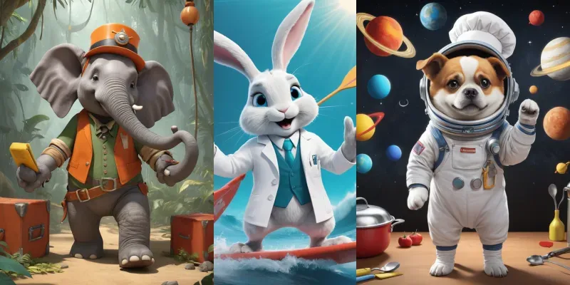 Animal Characters In Various Roles generated by undefined