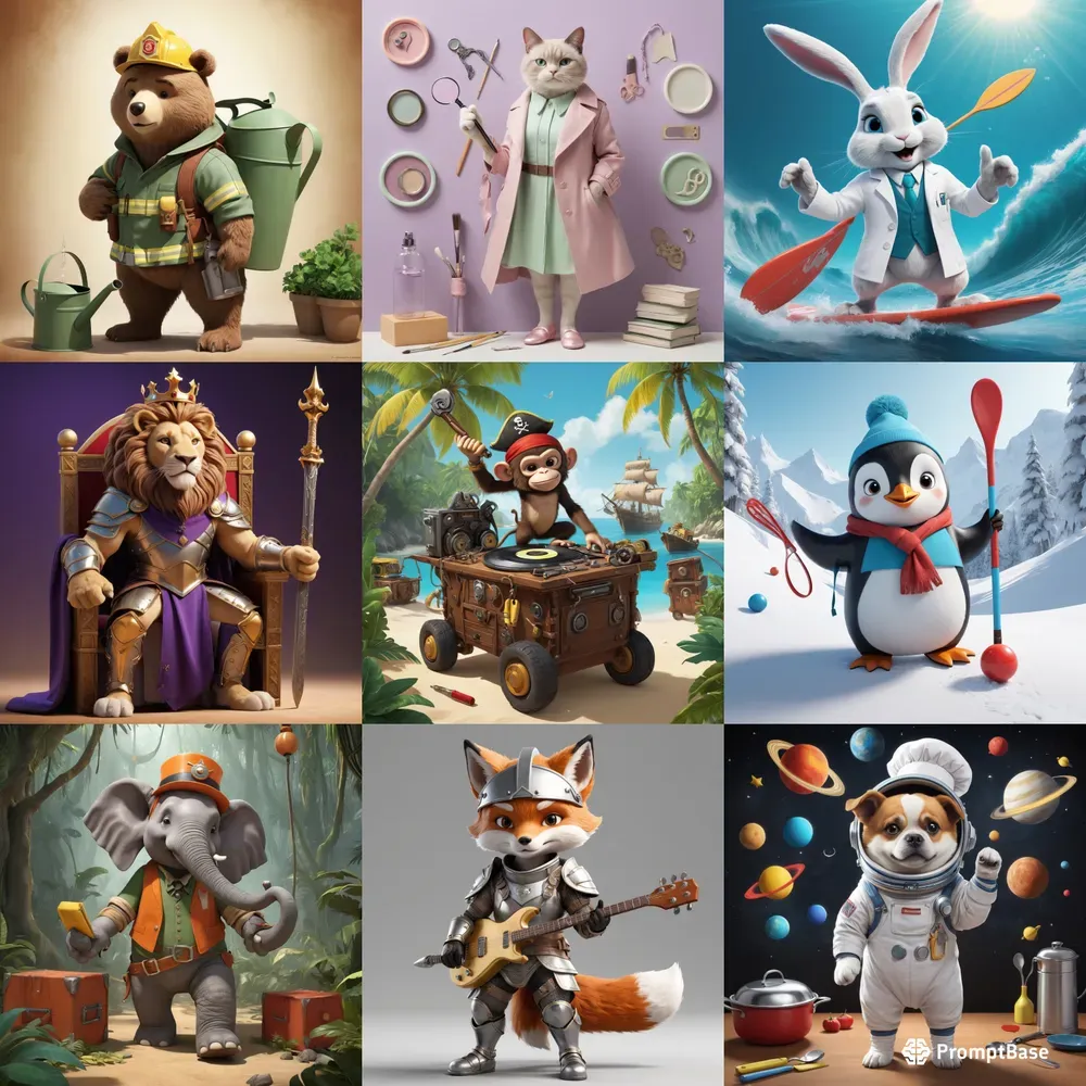 Animal Characters In Various Roles