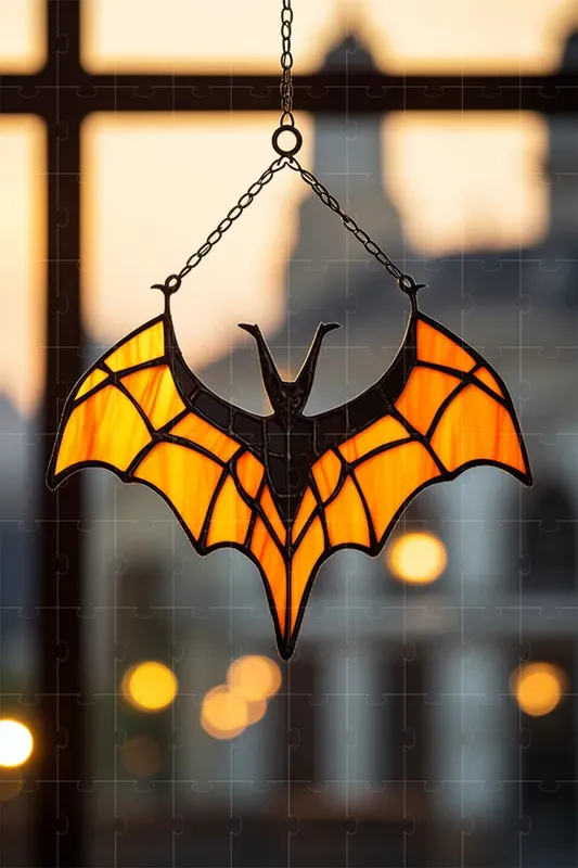 Halloween Stained Glass Suncatchers